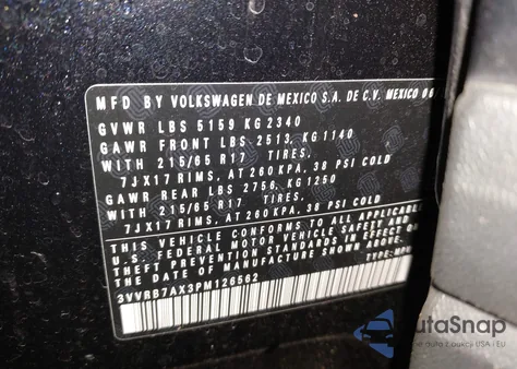 2023 Volkswagen Tiguan 2.0T S from USA, damaged, VIN 3VVRB7AX3PM126562